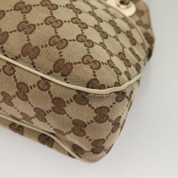 GUCCI GG Canvas Shoulder Bag Beige Gold - Picture 11 of 16